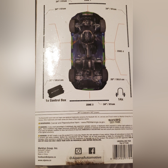 Alpena 77048 UnderGlowz RGB LED Smart Light Strip Kit, 136", Bluetooth Control - Picture 4 of 5